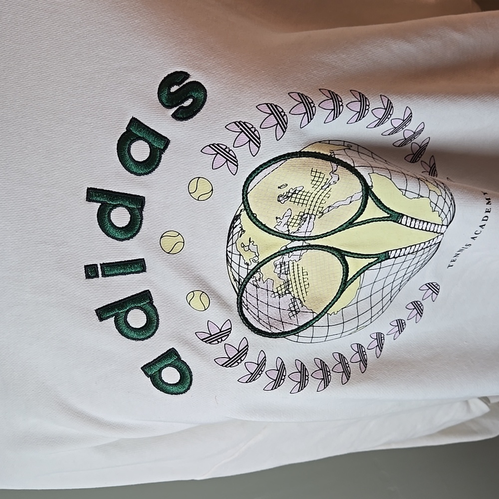 Adidas Overaized Tennis Academy White Graphic Sweater - Picture 2 of 6